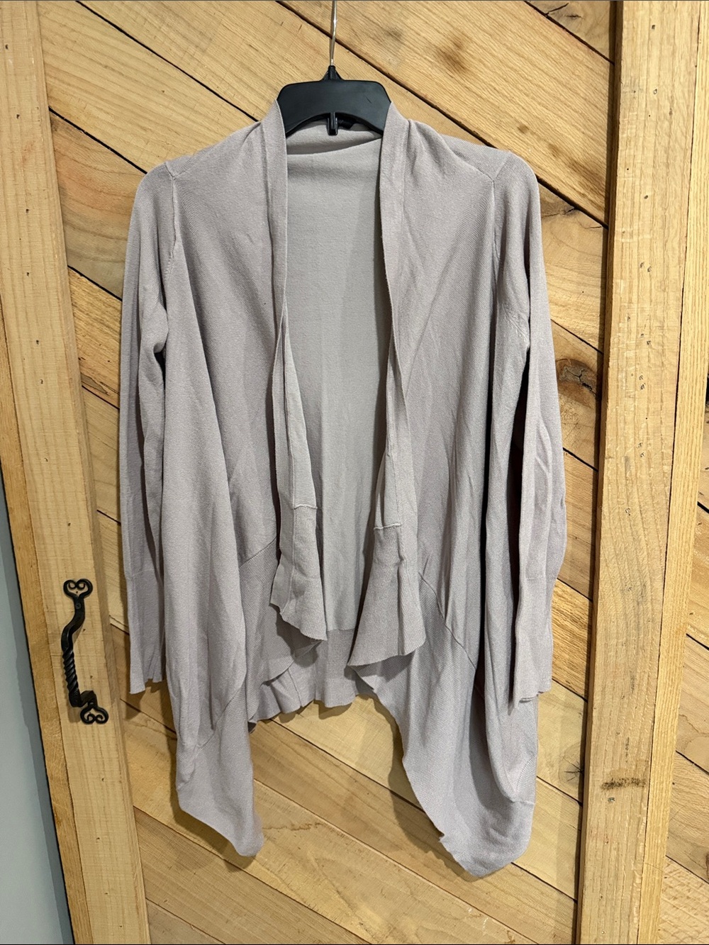 Maurices Light Gray Open-Front Draped Cardigan
